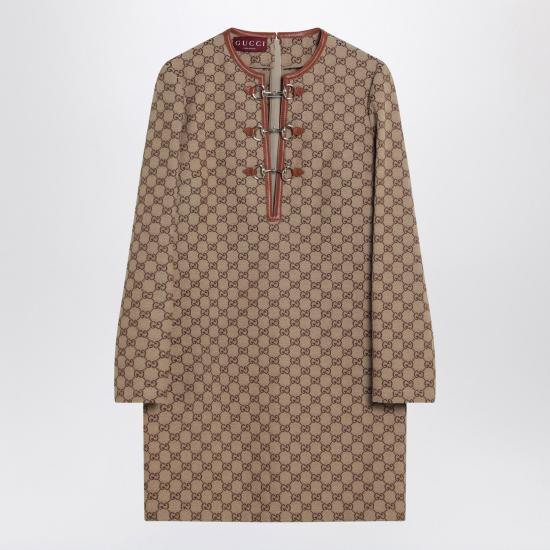 25SS 구찌 홀스빗 GG 캔버스 드레스 820404Z8BZA Brown
