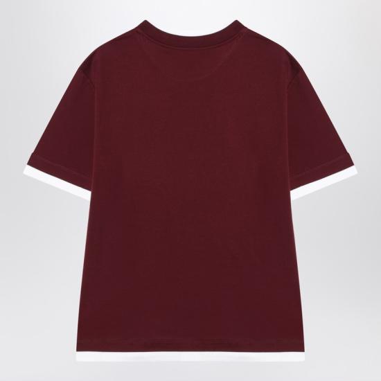  프라다 반팔 티셔츠 3547BAAO15ZG Burgundy - PRADA