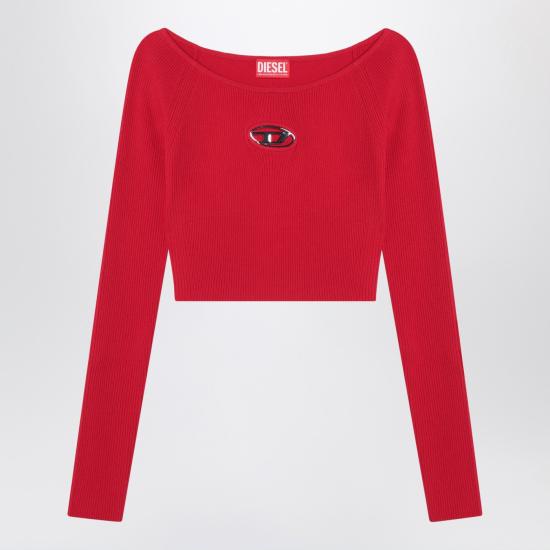 25SS 디젤 M 베라 립 니트 롱슬리브 오프 더 숄더 탑 A141890DLAX Red