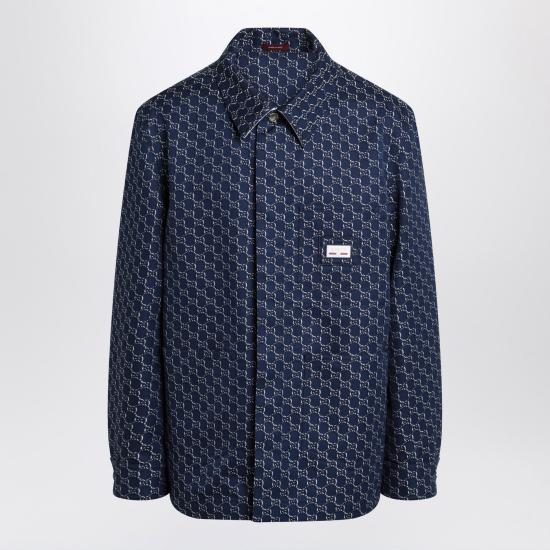 25SS 구찌 GG 쉐도우 코튼 셔츠 813998ZAR26 Blue