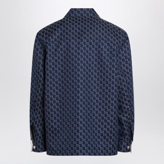 25SS 구찌 GG 쉐도우 코튼 셔츠 813998ZAR26 Blue - GUCCI