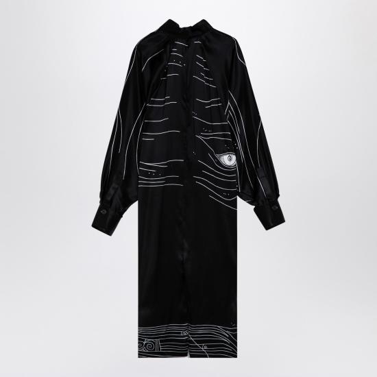  살바토레 페라가모 미디 원피스 0778006SI Black - SALVATORE FERRAGAMO