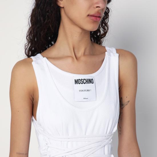  모스키노 민소매 티셔츠 A12060445 White - MOSCHINO