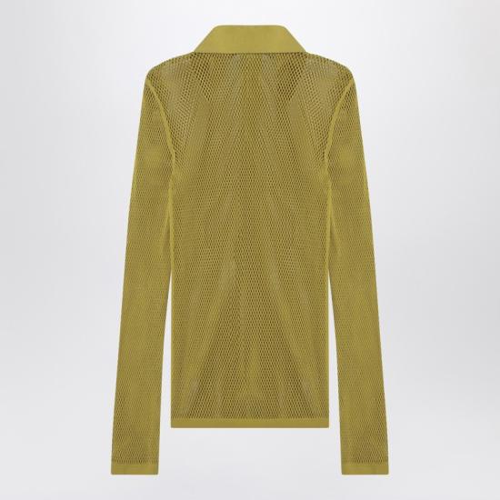  구찌 테크니컬 메쉬 클래식 칼라 티셔츠 821084XKEPG Green - GUCCI