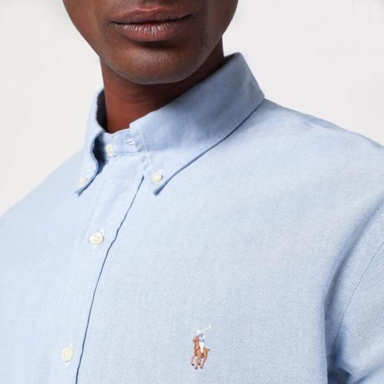 25FW 폴로 랄프로렌 컬러 포니 자수 커스텀 핏 버튼 다운 셔츠 710792041002CO Blue - POLO RALPH LAUREN