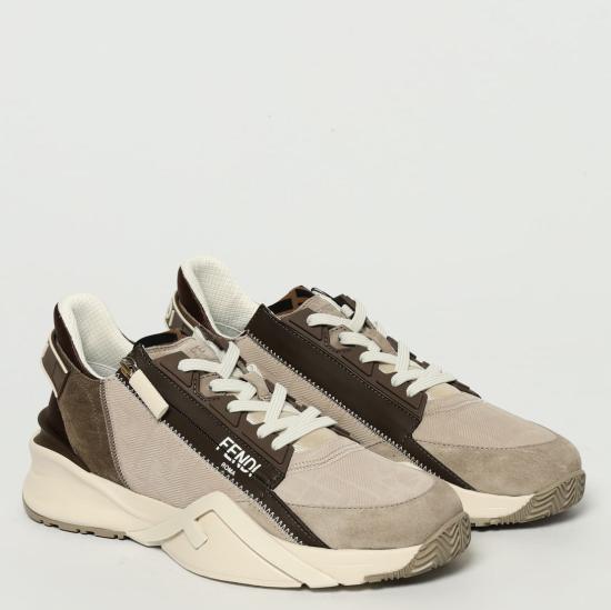 25SS 펜디 플로우 레더 스니커즈 7E1766AU2O Beige - FENDI
