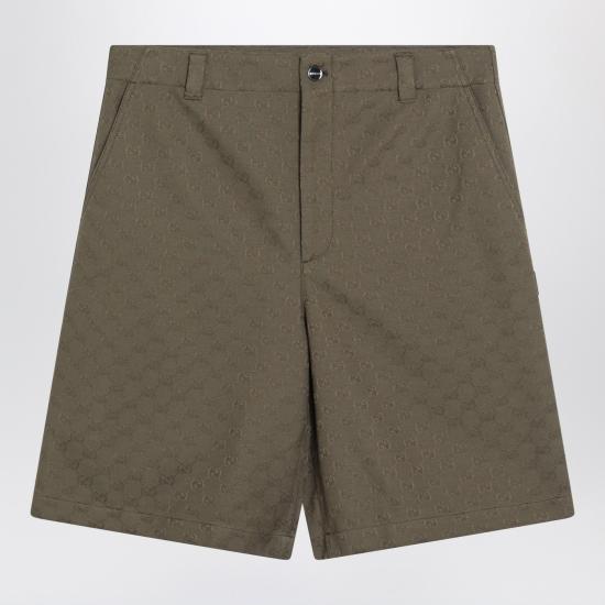 25FW 구찌 GG 캔버스 카고 숏 팬츠 814728ZAF4S Green