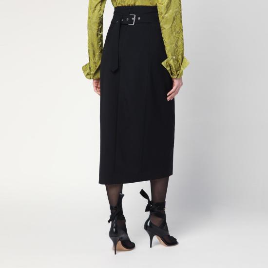 25SS 드리스 반 노튼 롱 스커트 108111381 Black - DRIES VAN NOTEN