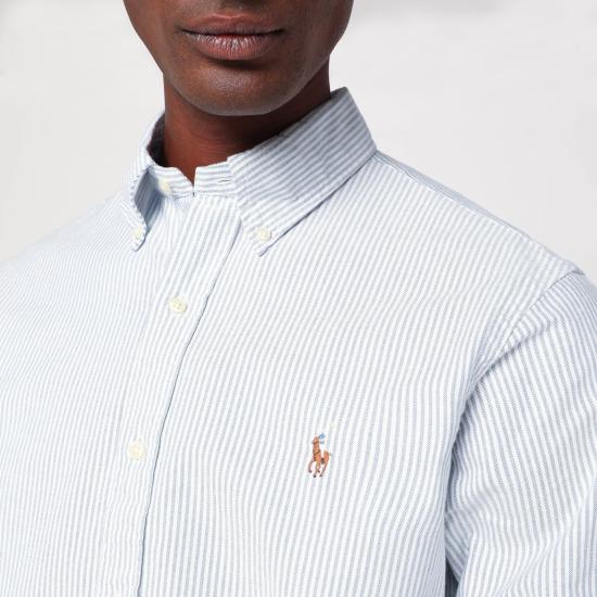 25FW 폴로 랄프로렌 컬러 포니 자수 커스텀 핏 버튼 다운 셔츠 710792041004CO Blue - POLO RALPH LAUREN