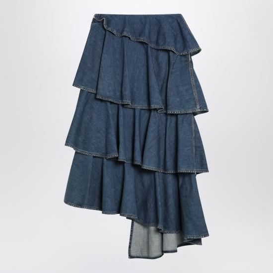 25FW 알라이아 데님 스커트 AA9J2358D004BDE Blue - ALAIA