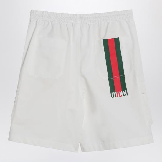 25SS 구찌 웹 버뮤다 쇼츠 814620ZAIAK White - GUCCI