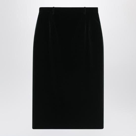 25FW 생로랑 미디 스커트 826769Y580T Black - SAINT LAURENT