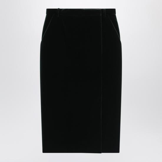 25FW 생로랑 미디 스커트 826769Y580T Black