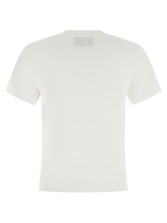 26FW 아미 스몰 하트 로고 코튼 크롭 티셔츠 FTS347724100 White Black - AMI