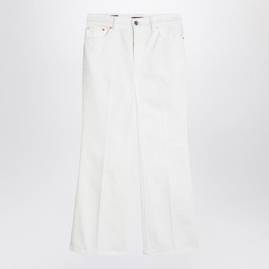 25SS 구찌 플레어 크롭 데님 팬츠 817989XDC8W White