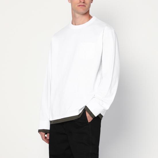 25FW 사카이 긴팔 티셔츠 25 03795MCO White
