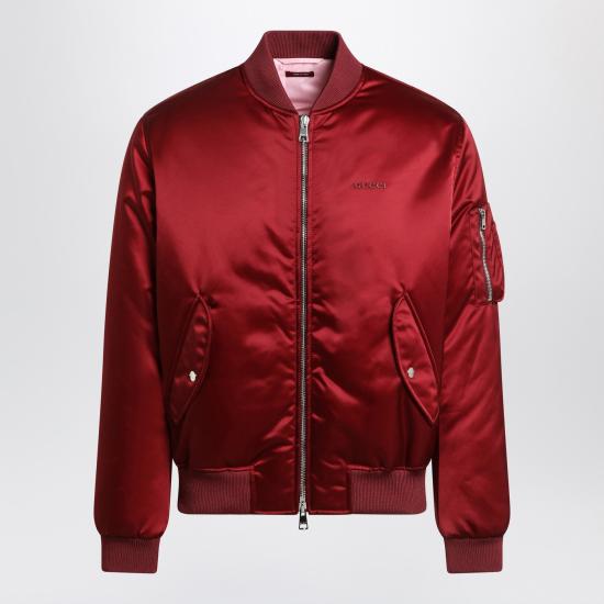 25FW 구찌 자수 봄버 자켓 823418ZAADM Burgundy