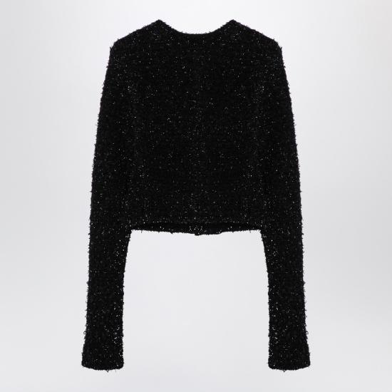  발렌시아가 트위드 크롭 가디건 793604T3328 Black - BALENCIAGA