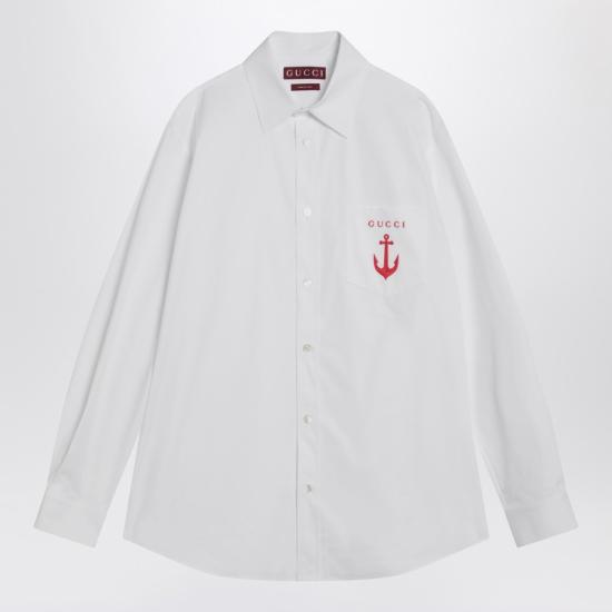 25FW 구찌 포켓 자수 셔츠  833294Z7AUX White