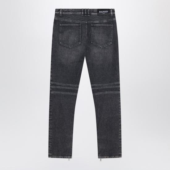 25FW 발망 슬림핏 데님 바이커 팬츠 FH1MG115DF82 Grey - BALMAIN