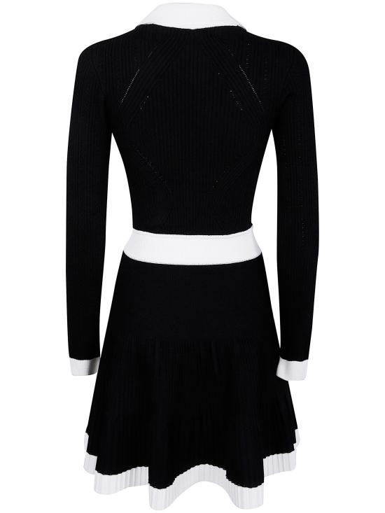 25FW 발망 숏 원피스 FF1R9858KI64 EAB BLACK WHITE - BALMAIN