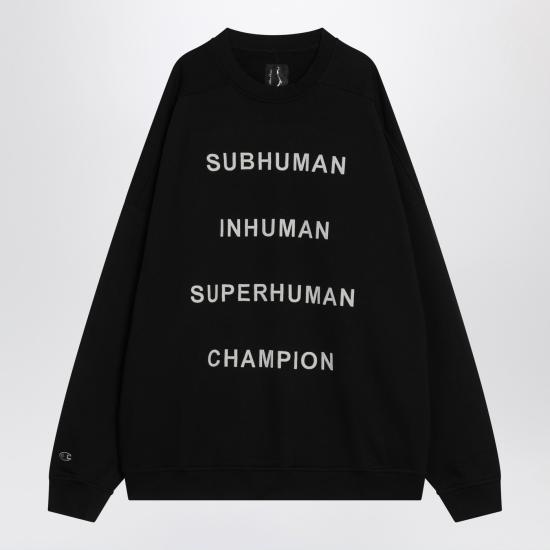 25SS 릭오웬스 x 챔피온 긴팔 티셔츠 CM01E1669CHFE Black