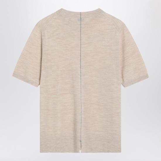  버버리 울 라운드넥 니트 반팔 티셔츠  8101955164091 Brown - BURBERRY