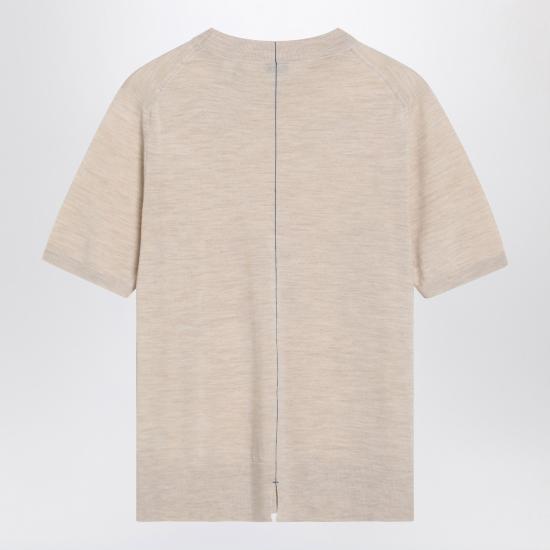 25SS 버버리 울 라운드넥 니트 반팔 티셔츠 8101955164091 Brown - BURBERRY