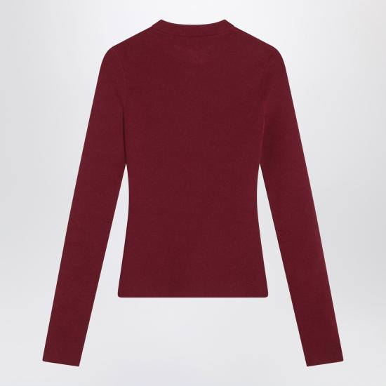 25FW 발렌시아가 로고 크루넥 니트 835494T5231 Burgundy - BALENCIAGA
