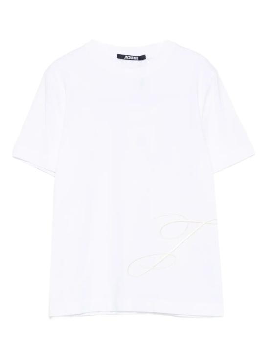 25FW 자크뮈스 반팔 티셔츠 25HTSW00549 AJ00068 100 WHITE - JACQUEMUS