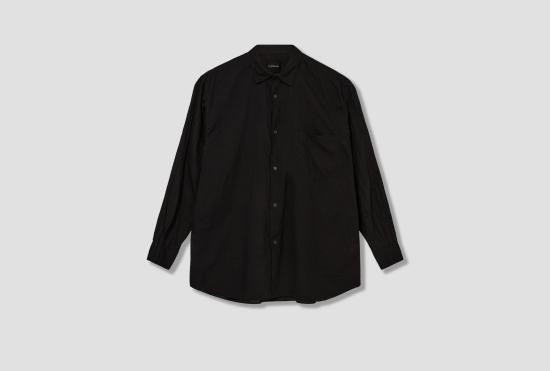 25FW COMOLI 긴팔 셔츠 카디 코튼 코몰리  B01-02011 블랙
