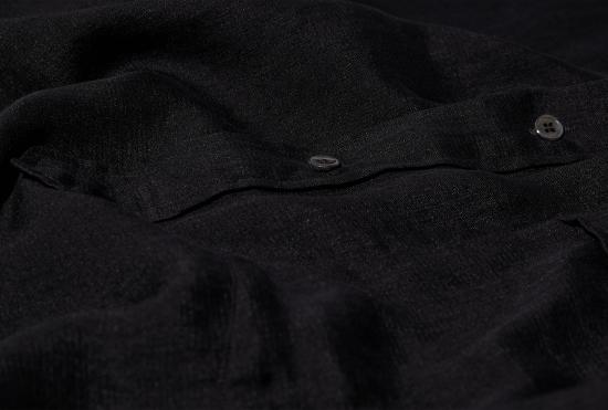 25FW COMOLI 긴팔 셔츠 리넨 더블 클로스 풀오버  B01-02007 블랙 - OTHER BRANDS