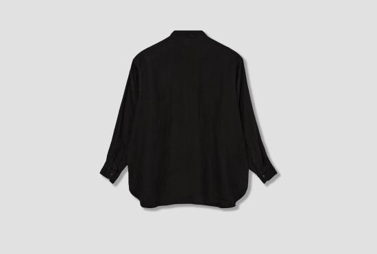 25FW COMOLI 긴팔 셔츠 리넨 더블 클로스 풀오버  B01-02007 블랙 - OTHER BRANDS