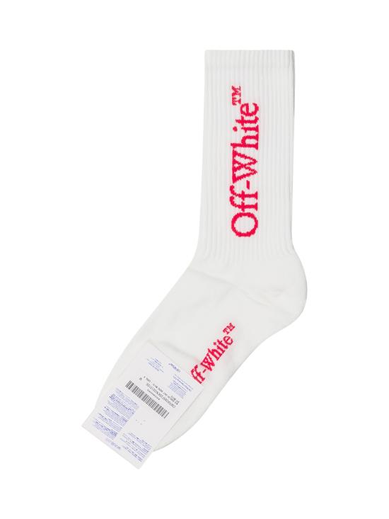 25FW 오프화이트 양말 OMRA085F25KNI001 0126 CORAL RED - OFF WHITE