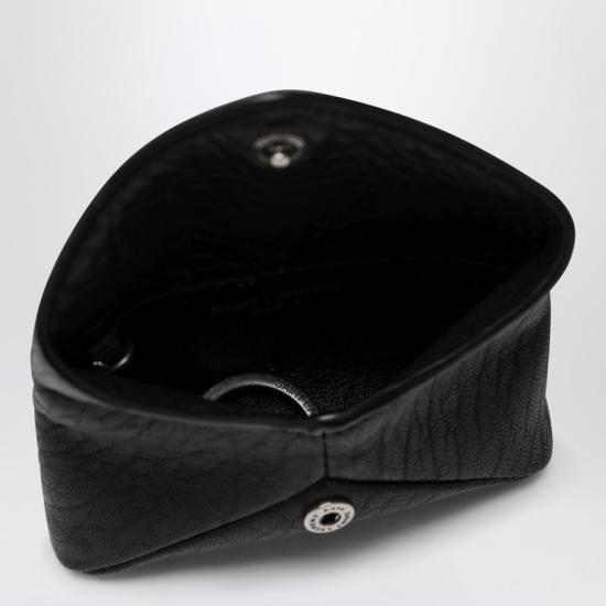 25FW 생로랑 그레인 레더 카산드라 엔벨로프 키 케이스 844678AACIA Black - SAINT LAURENT