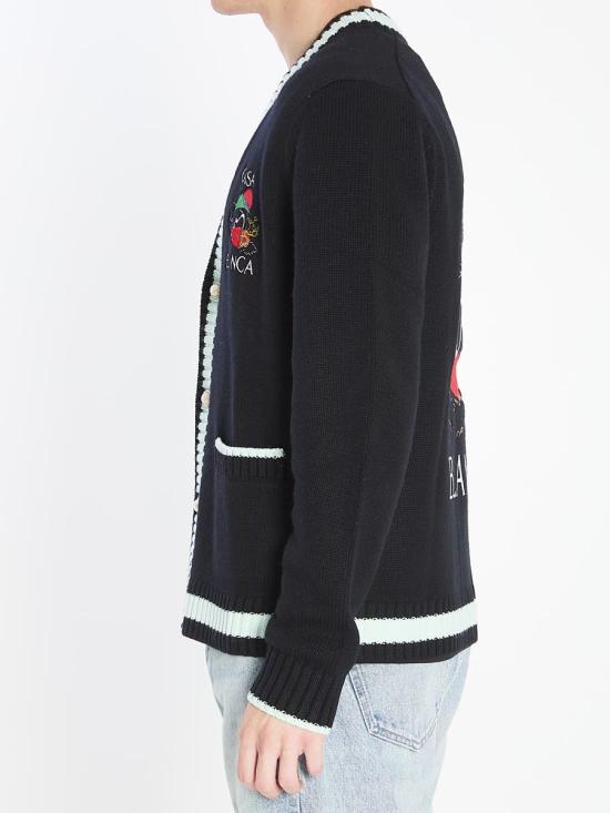 25FW 카사블랑카 가디건 1181388 MPF25KW100101 WHITE Black - CASABLANCA