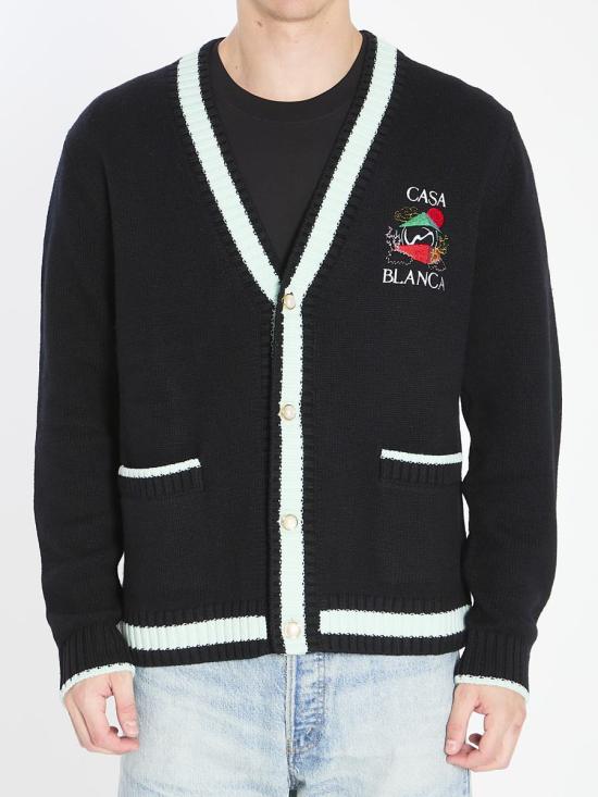 25FW 카사블랑카 가디건 1181388 MPF25KW100101 WHITE Black