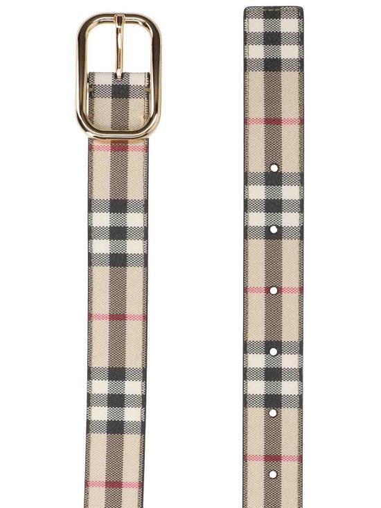 26FW 버버리 체크 골드 버클 8093830 Beige - BURBERRY