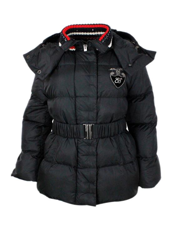 25FW 에르마노 설비노 숏패딩 D350A312 AFV95708 Black