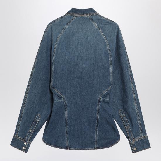 25FW 알라이아 데님 셔츠 AA9C0988D004BDE Blue - ALAIA