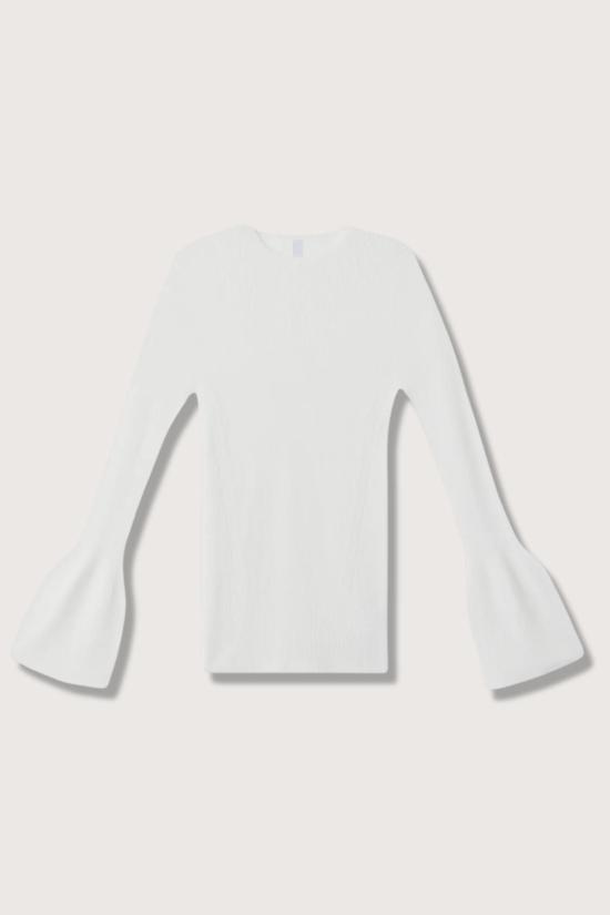  씨에프씨엘 블라우스 CFCL 소프트 포트레이트 벨 슬리브 탑 화이트