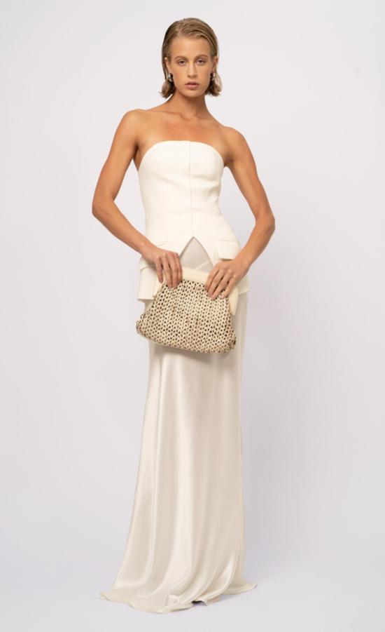  논살란트 레이블 롱 스커트 논샬런트 라벨 라라 맥시 스커트 화이트