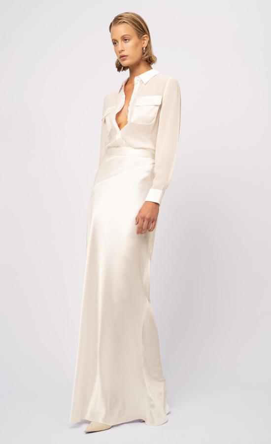  논살란트 레이블 롱 스커트 논샬런트 라벨 라라 맥시 스커트 화이트 - NONCHALANT LABEL