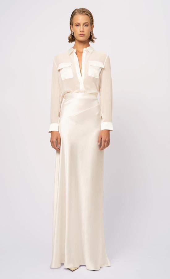  논살란트 레이블 롱 스커트 논샬런트 라벨 라라 맥시 스커트 화이트 - NONCHALANT LABEL