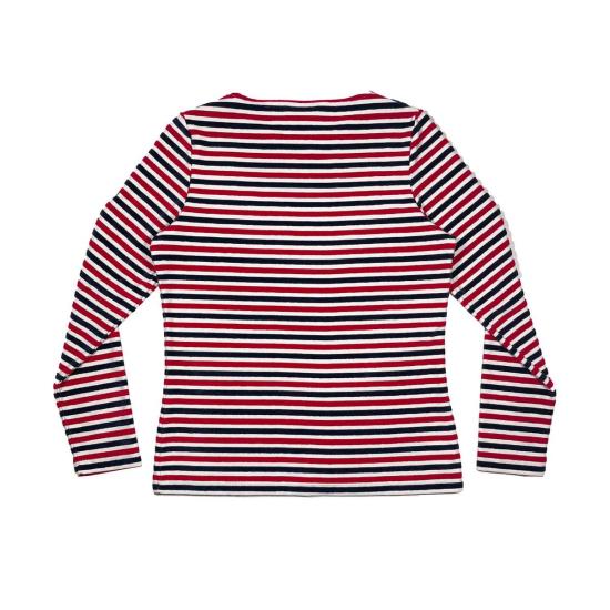  세인트제임스 긴팔 티셔츠 세인트 제임스 메리벨러스 트라이 탑 네이비/레드/크림 - SAINT JAMES