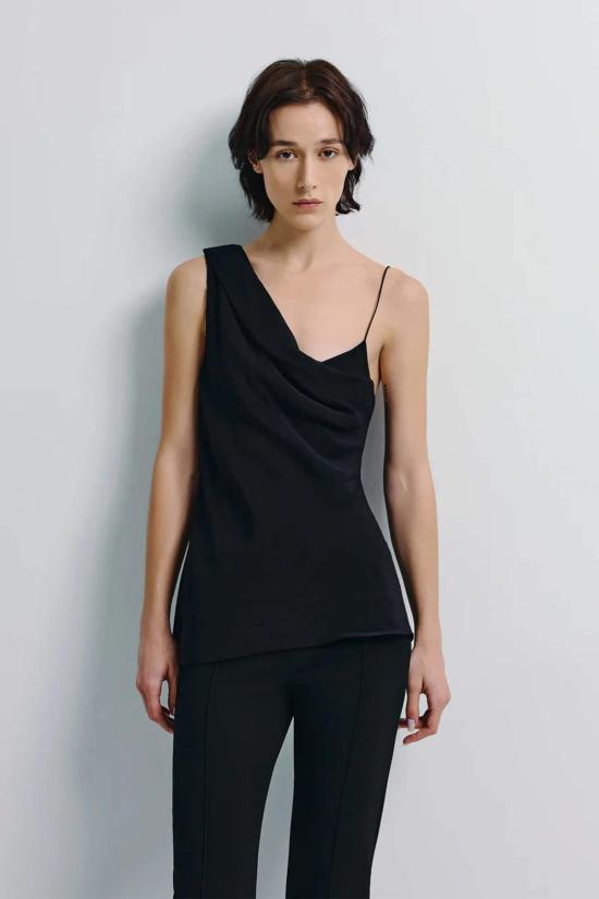  소피 루 블라우스 마누엘라 비대칭 캐미탑 - SOPHIE RUE