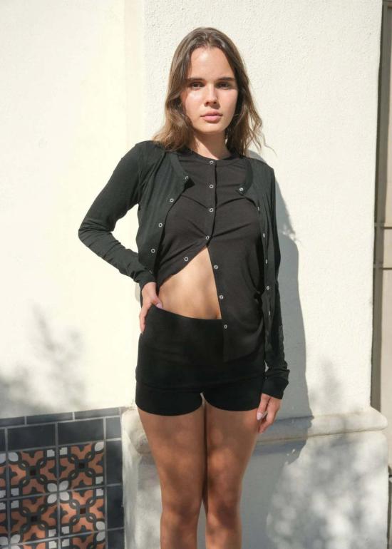  길 가디건 젤 스냅 카디건 - GEEL