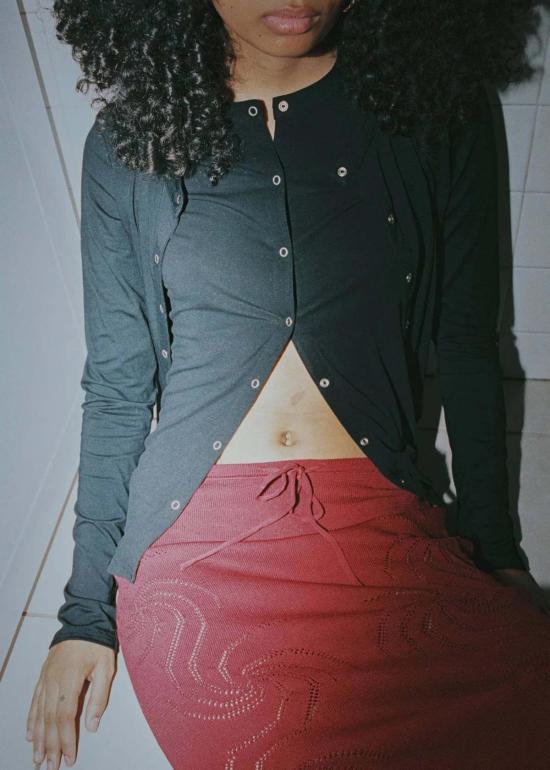  길 가디건 젤 스냅 카디건 - GEEL