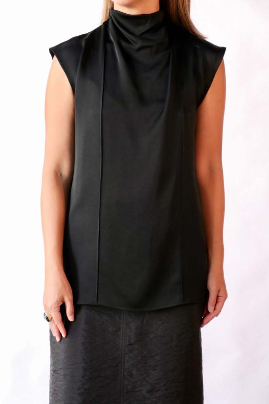 고셰르 블라우스 새틴 탑