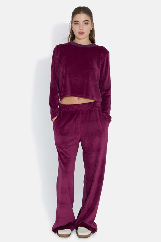  더 타일 클럽 스트레이트 팬츠 타일 클럽 마리 벨루어 팬츠 - THE TILE CLUB